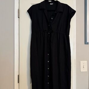 Gap Maternity Linen-Blend Midi Shirtdress